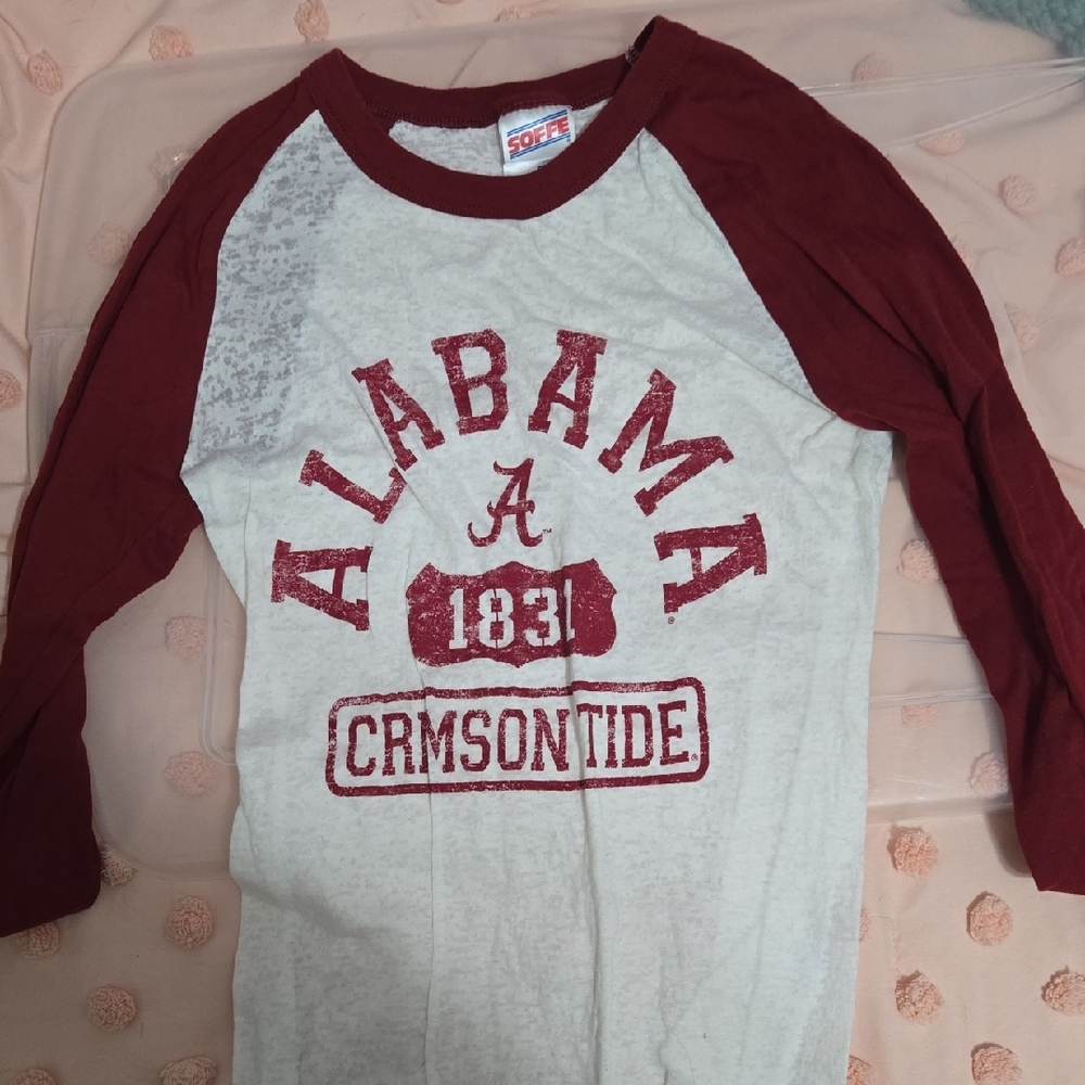 Soffe Alabama Crimson Tide Long Sleeve Tee - Red and Cream